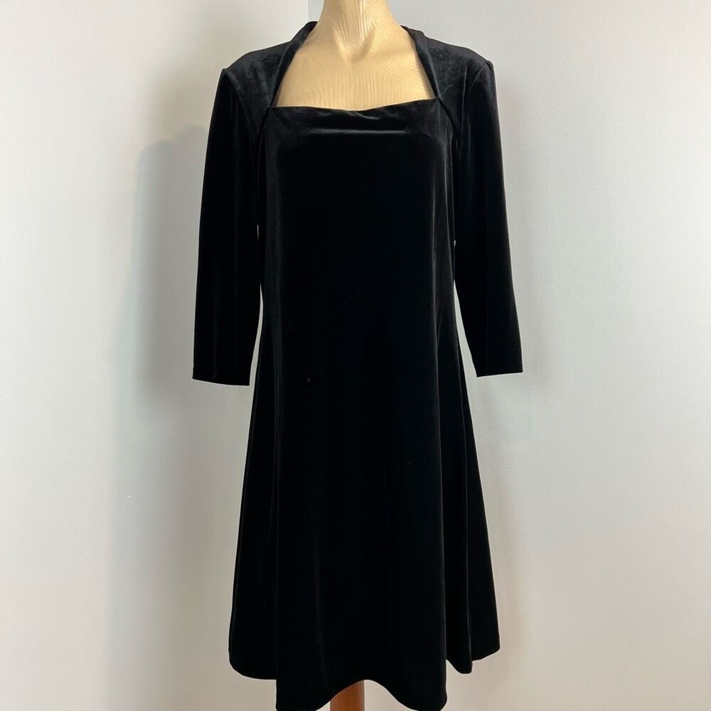 Liz Claiborne 90s Black Velvet Dress
